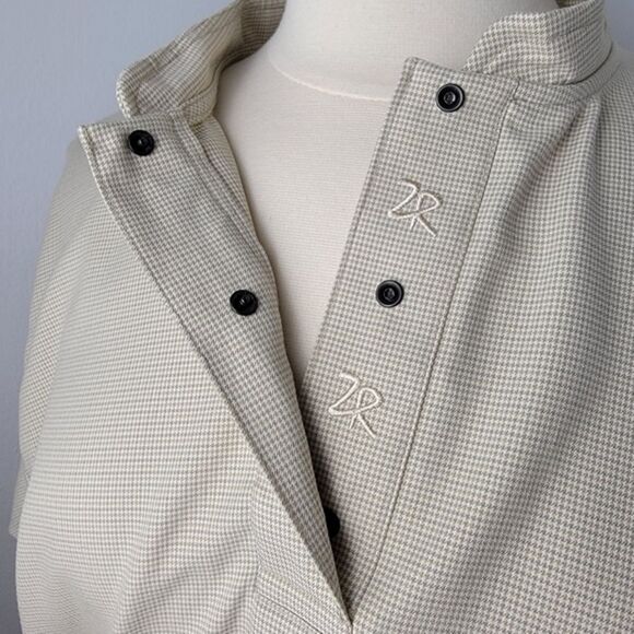 Khaki Houndstooth Pattern Zero Restriction Golf Outerwear Windwear Pullover - Picture 5 of 14